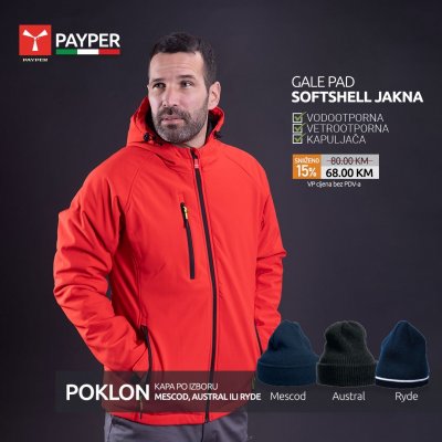 Softshell jakna sa kapuljacom GALE PAD, 320 g/m2